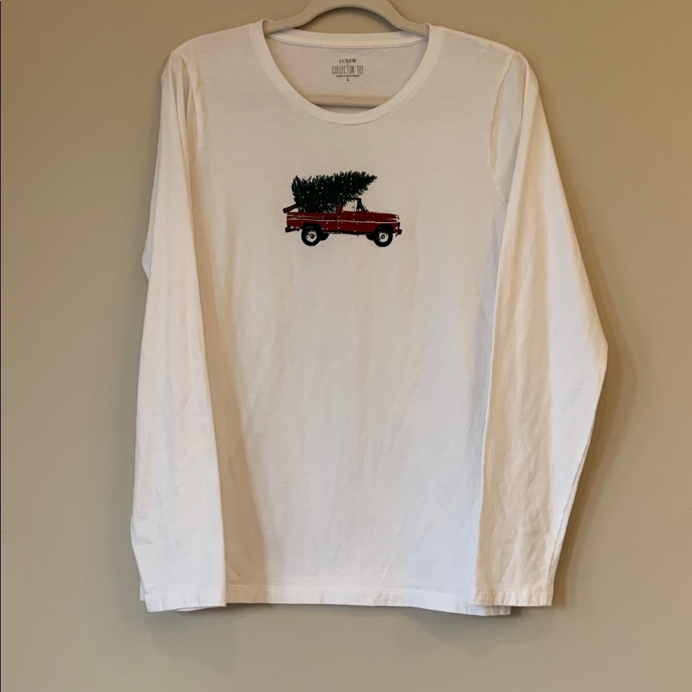 J Crew Factory Christmas Tree Collectors Tee Large Long‎ Sleeve NWOT